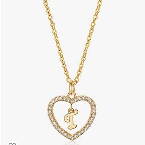HolyFast Initial Heart Necklace T Heart Letter